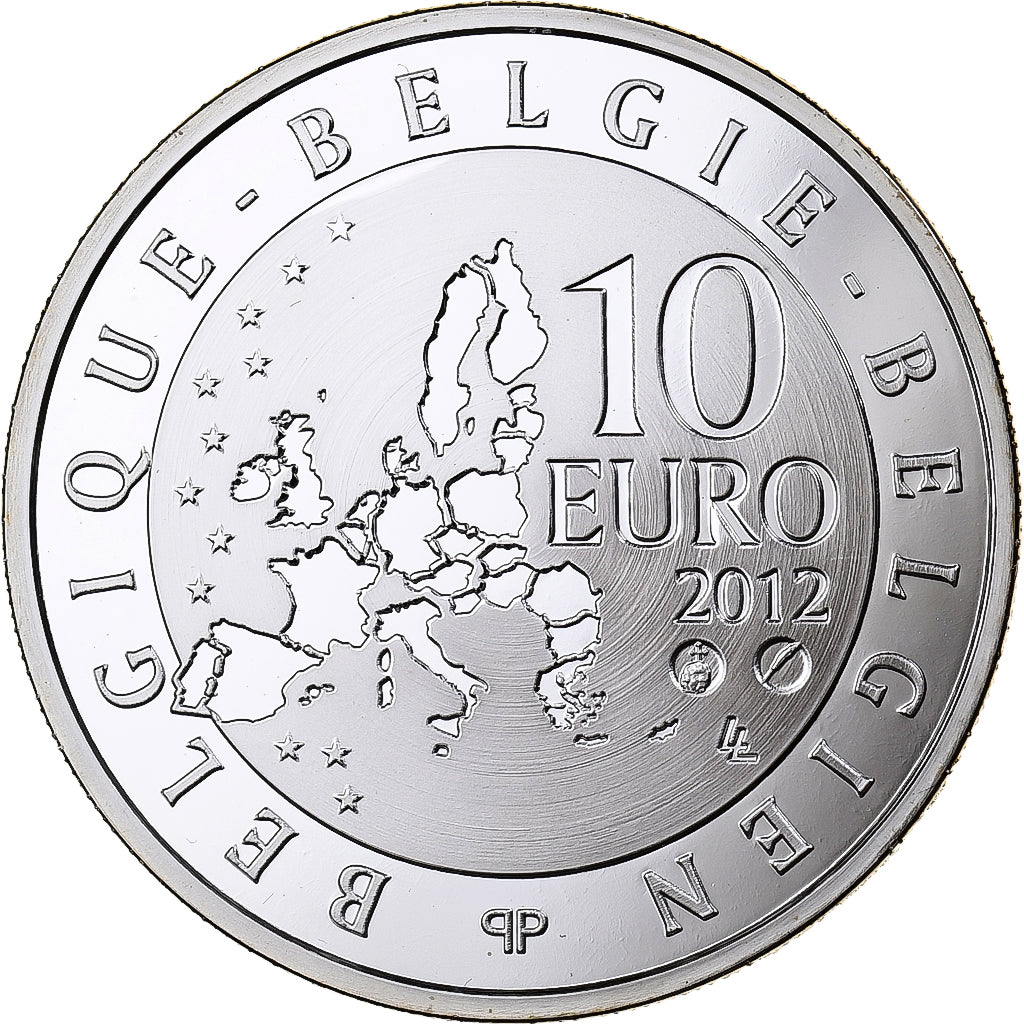 Belgium, Albert II, 10 Euro, Pierre de Coubertin, Proof, Colorized, 2012