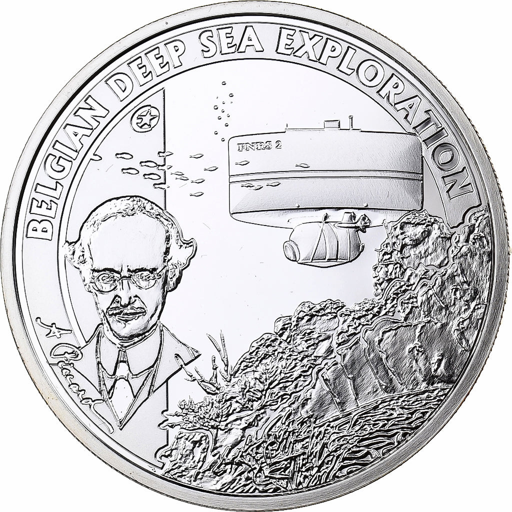 Belgium, Albert II, 10 Euro, Auguste Picard, Proof, Colorized, 2011, Brussels