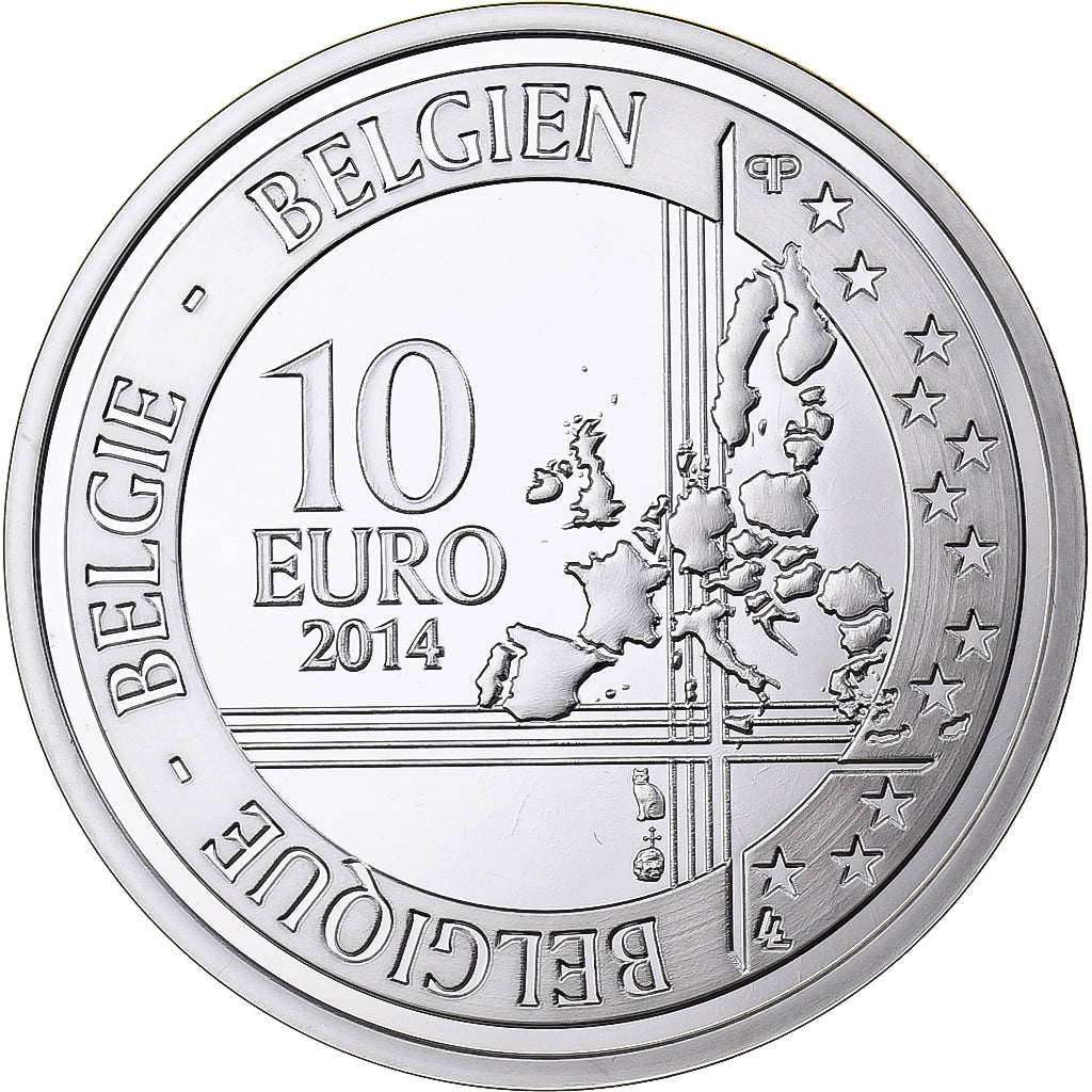 Belgium, Philippe, 10 Euro, Centennial of WWI, Proof, 2014, Brussels, Silver