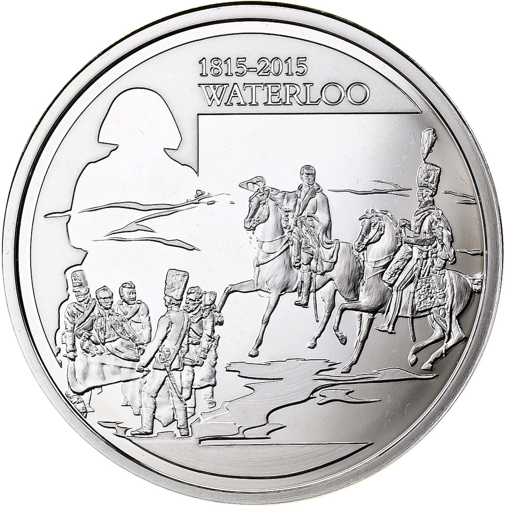 Bélgica, Philippe, 10 Euro, Waterloo, Proof, 2015, Brussels, Prata, MS(65-70)