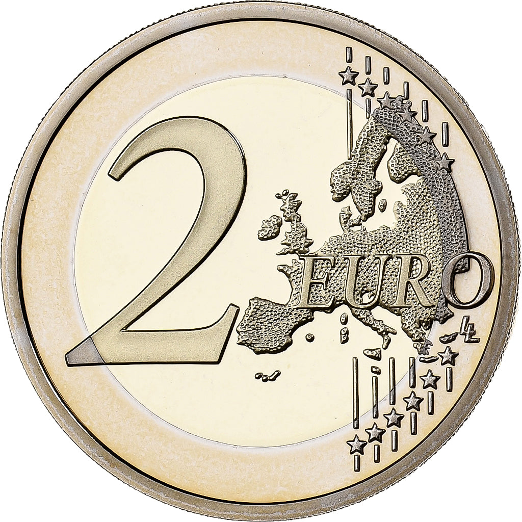 Francia, 2 Euro, D-Day, Prueba, 2014, MDP, Bimetálico, FDC