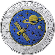 Austria, 25 Euro, Cosmology, Colourized, 2015, Vienna, Bi-Metallic, MS(65-70)