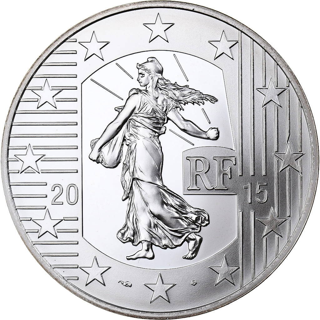 Francia, 10 Euro, Le Franc à cheval, Prueba, 2015, MDP, Plata, FDC