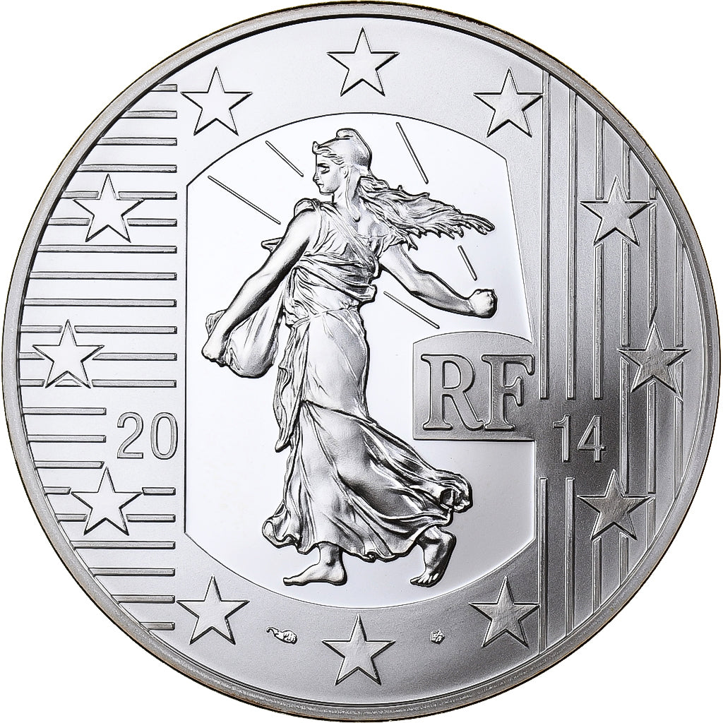 France, 10 Euro, Semeuse, Denier de Charles le Chauve, Proof, 2014, MDP, Silver