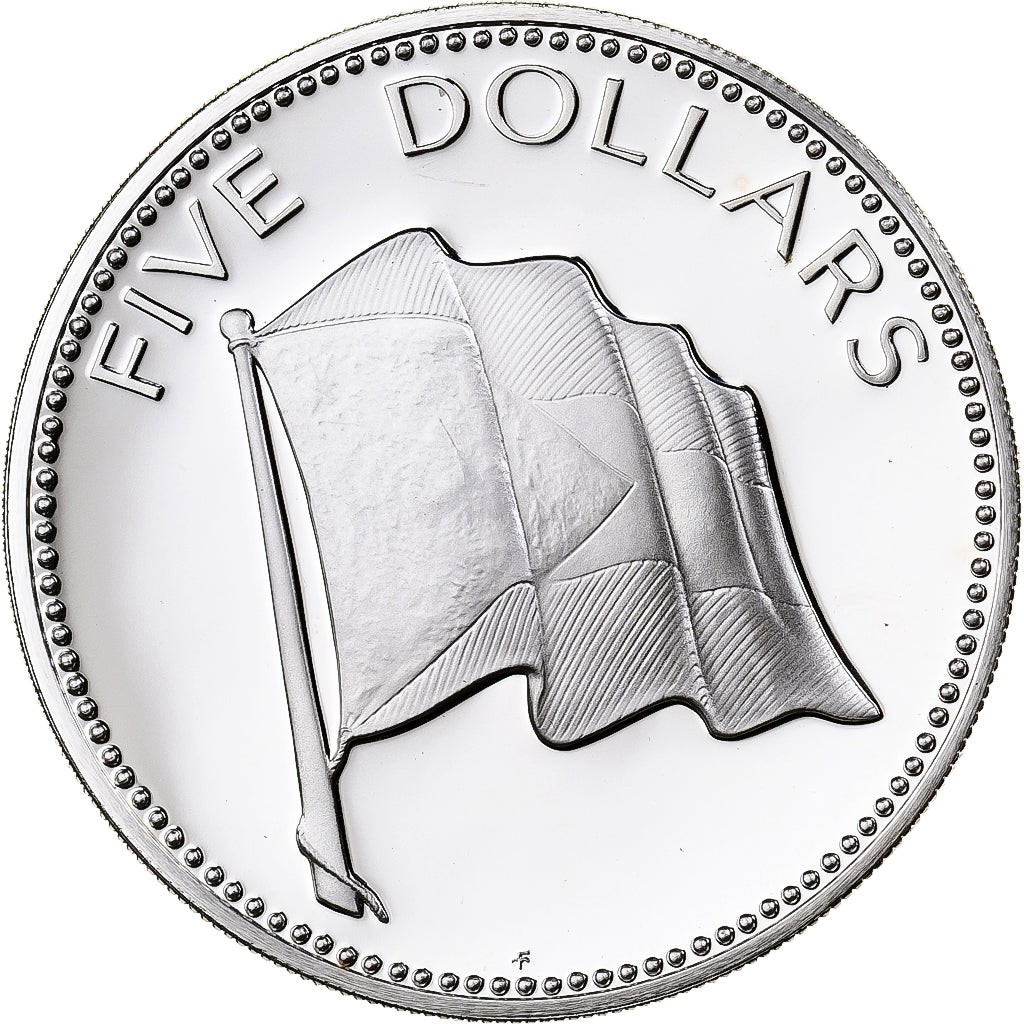Bahamas, Elizabeth II, 5 Dollars, 1976, Franklin Mint, FS, Argento, FDC