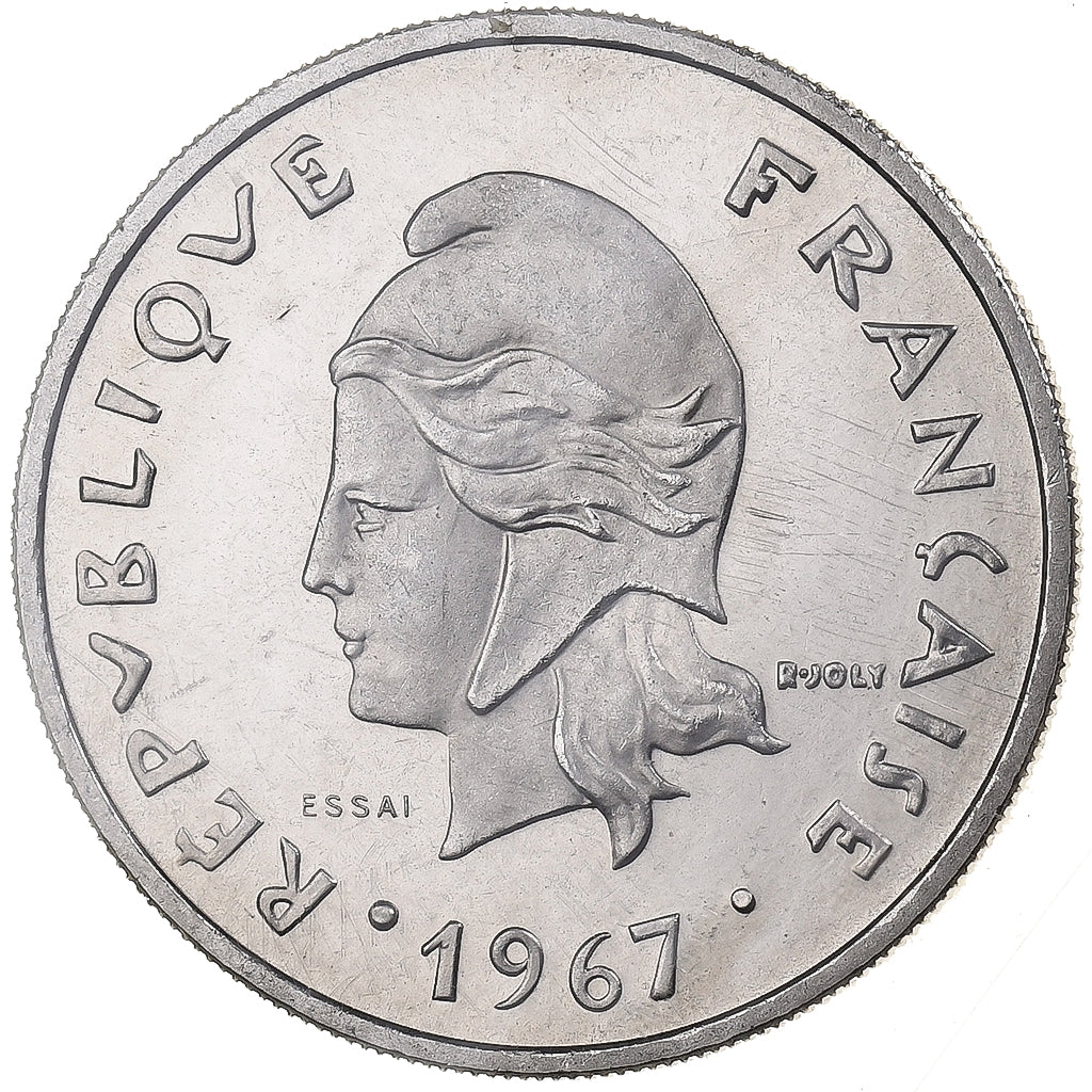 Neukaledonien, 20 Francs, 1967, MDP, Pattern, Nickel, STGL