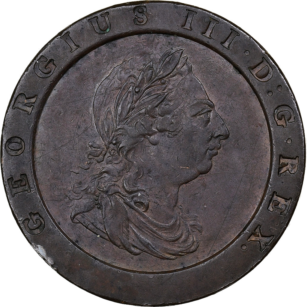 United Kingdom, George III, 2 Pence, 1797, Soho, Copper, AU(55-58), KM:619