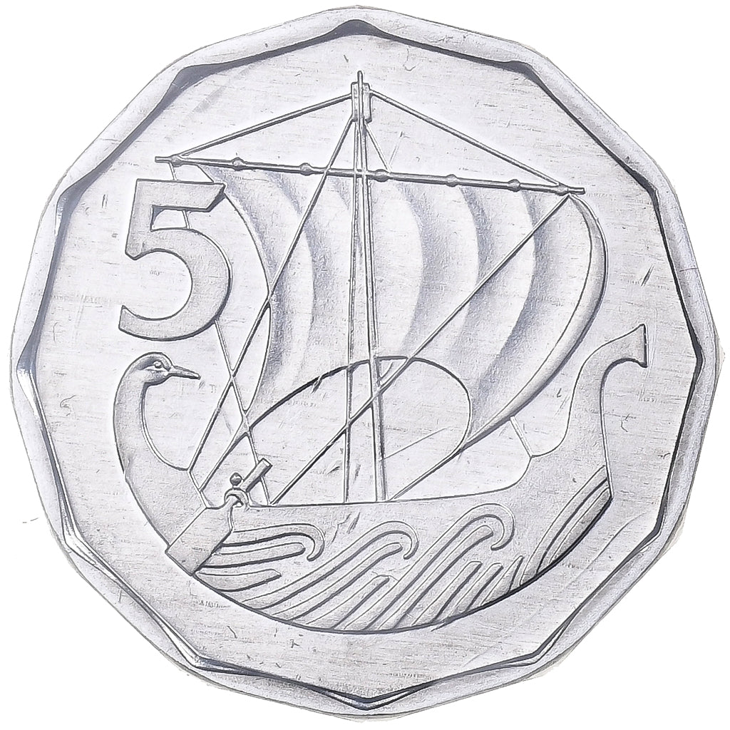 Cipro, 5 Mils, 1982, MDP, Pattern, Alluminio, FDC