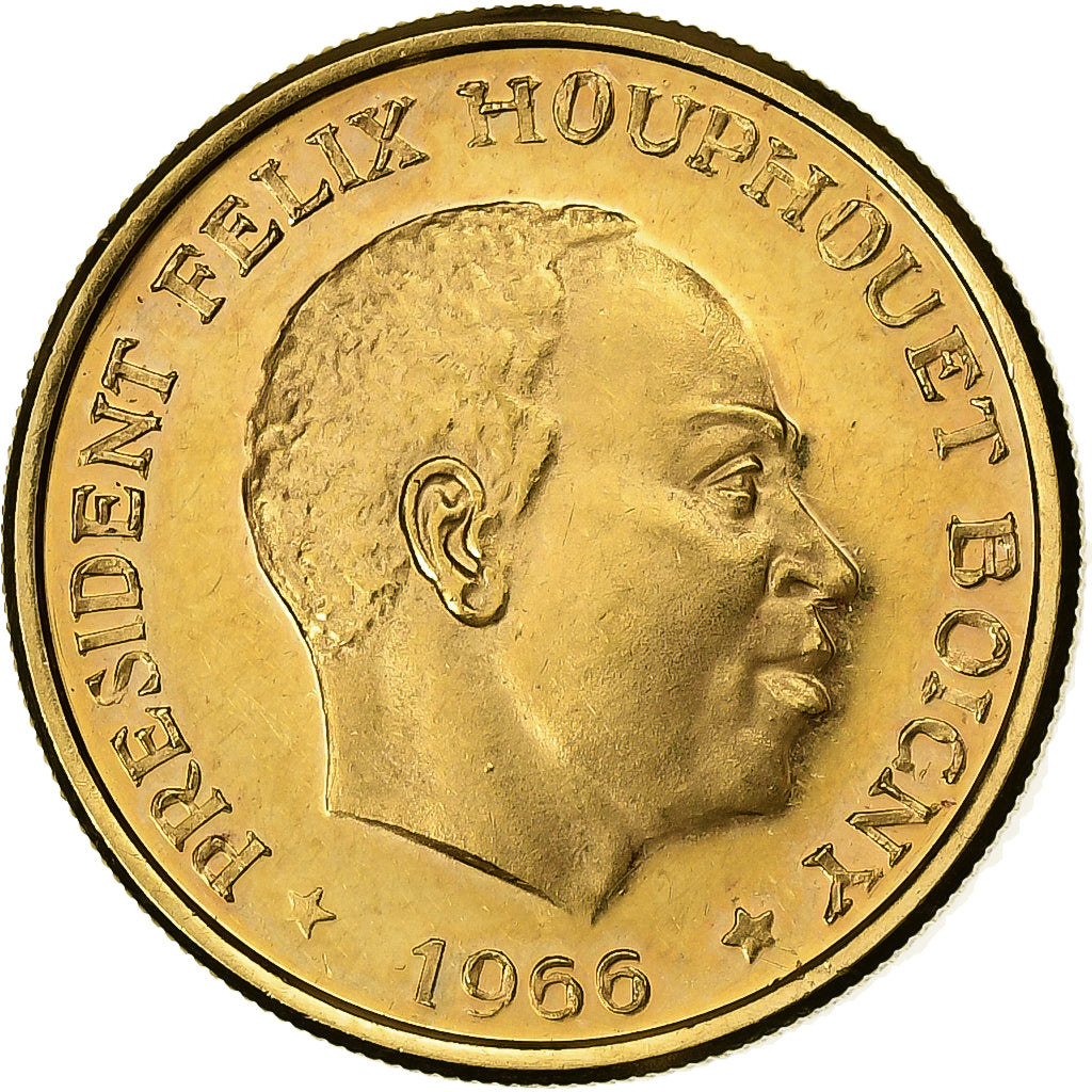 Ivory Coast, 25 Francs, Félix Houphouët-Boigny, 1966, Proof, Gold, MS(60-62)