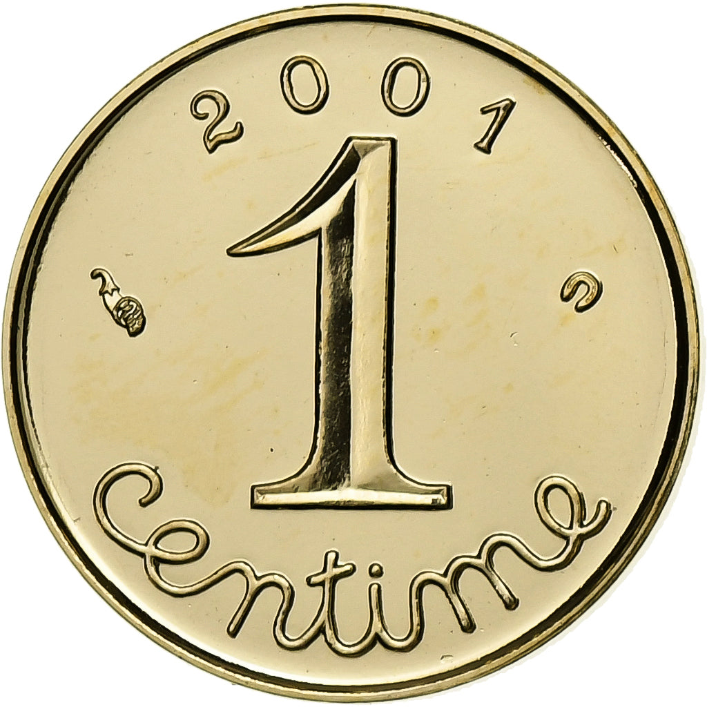 França, 1 Centime, Épi, 2001, MDP, BU, Dourado, MS(65-70), Gadoury:91a