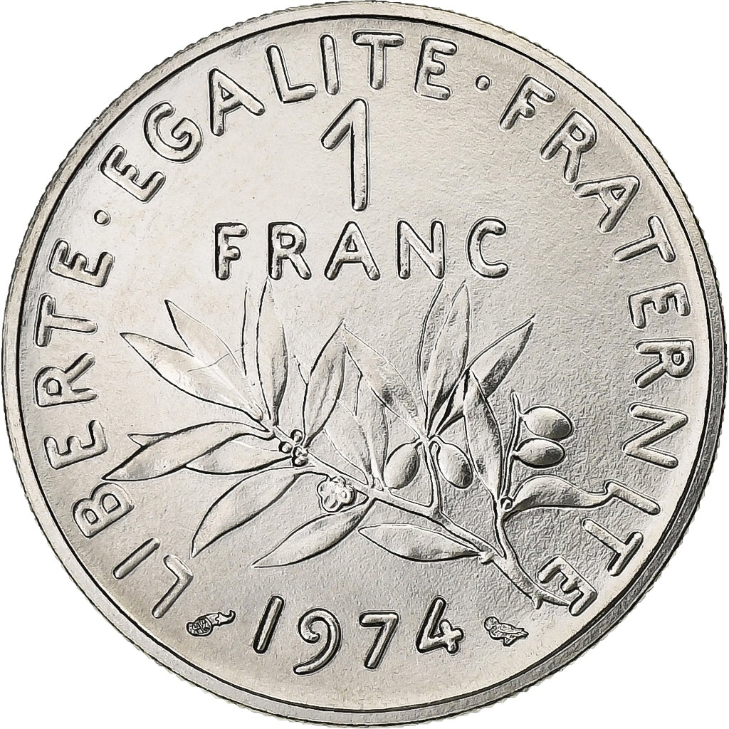 France, 1 Franc, Semeuse, 1974, MDP, série FDC, Nickel, MS(65-70)