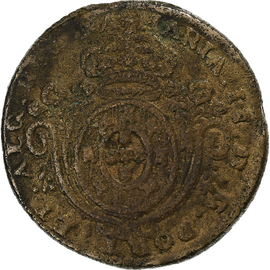 Azores, Maria II, 80 Reis, 1829, Angra, Bronze, VF(20-25), KM:4