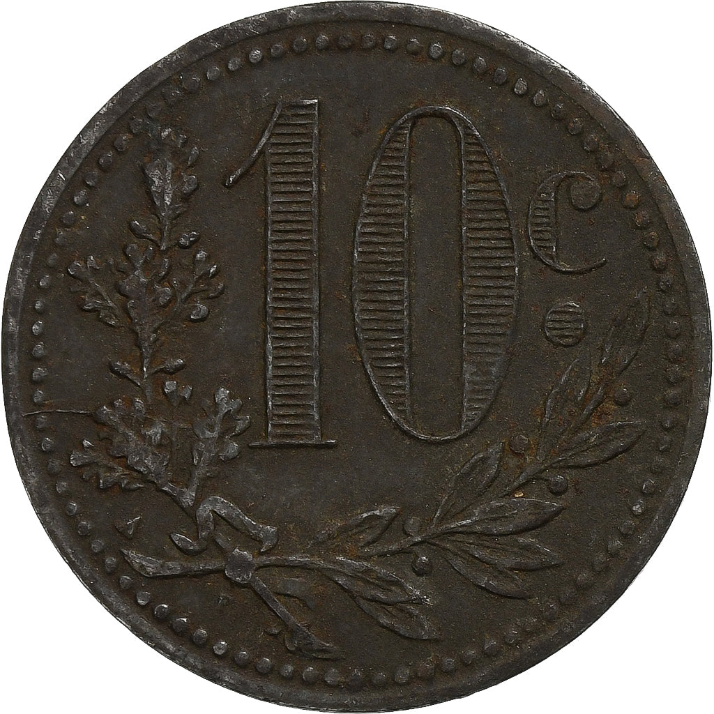Frankrijk, Chambre de Commerce d'Alger, 10 Centimes, 1916, FR+, Iron