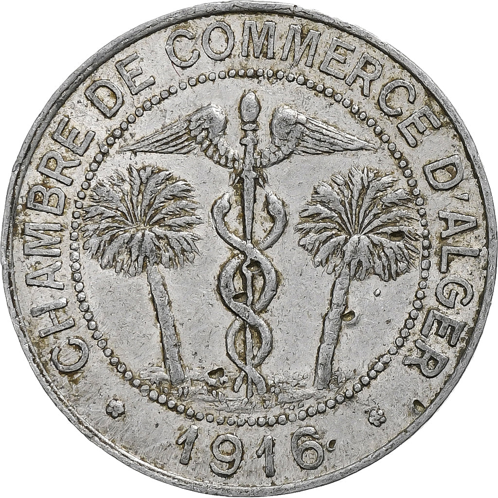 Francia, Chambre de Commerce d'Alger, 10 Centimes, 1916, MB+, Alluminio