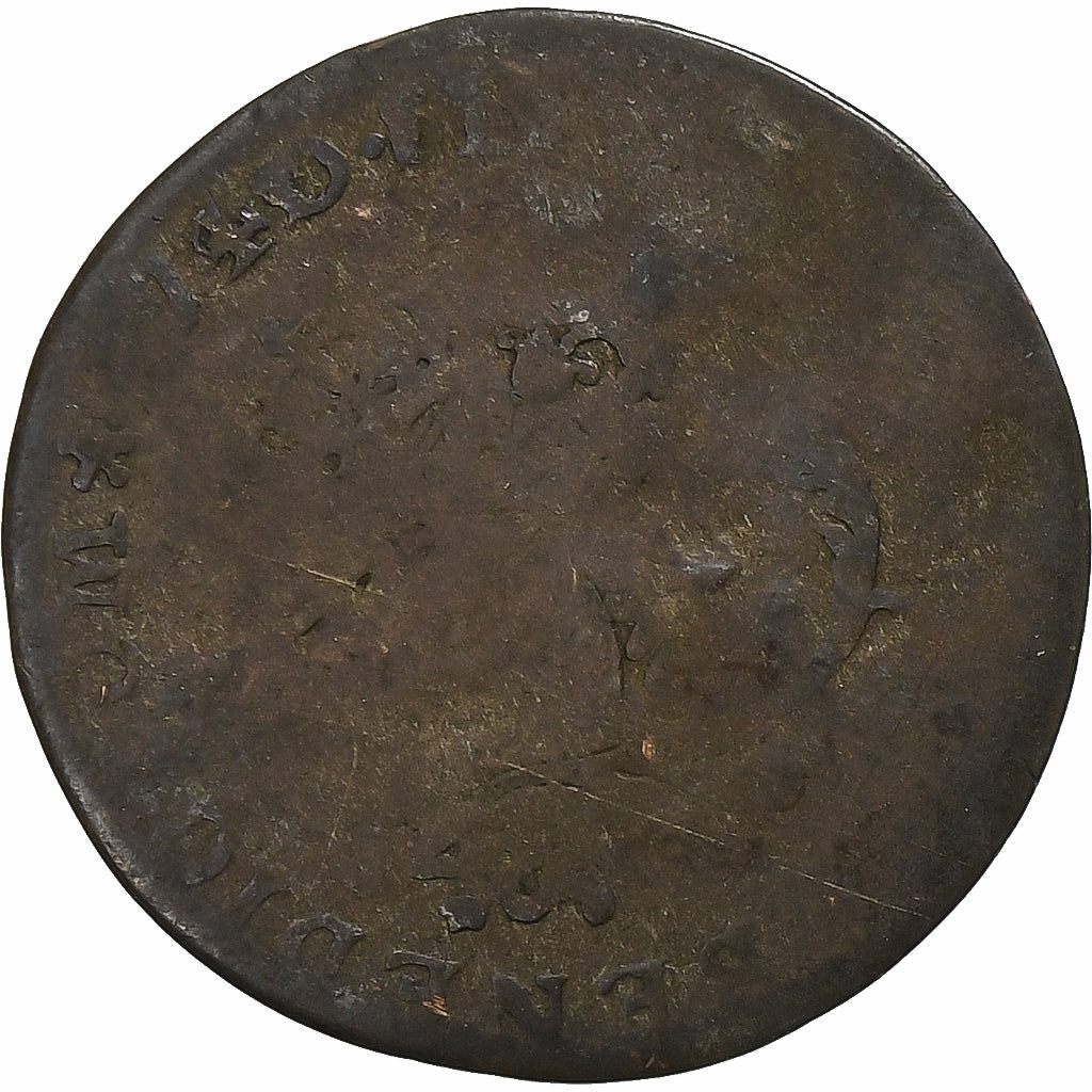 French Antilles, Louis XVI, Stamped sol, n.d. (1779-1797), Restrike of 2 Sols