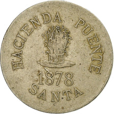 Peru, 20 Centavos, Wage token - Hacienda Puente, 1878, Cobre-níquel, VF(30-35)