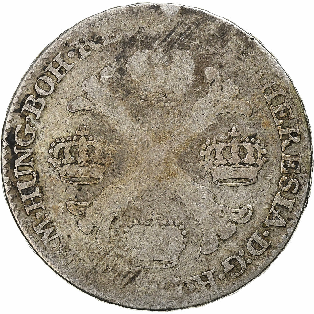 Pays-Bas autrichiens, Marie-Thérèse, 1/2 Couronne, 1775, Bruxelles, Argent