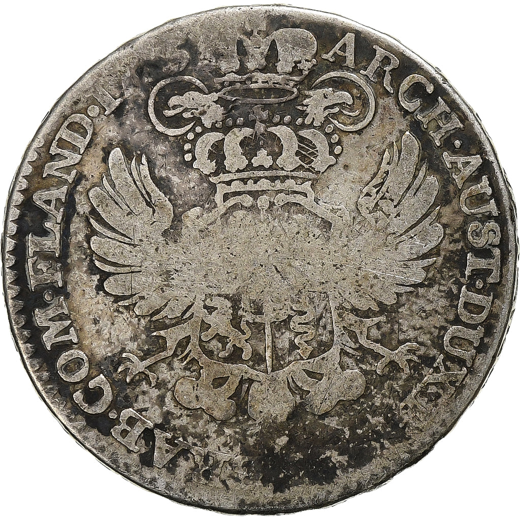 Pays-Bas autrichiens, Marie-Thérèse, 1/2 Couronne, 1775, Bruxelles, Argent