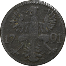 Free city of Aachen, 12 Heller, 1791, Aachen, Bronze, VF(20-25)
