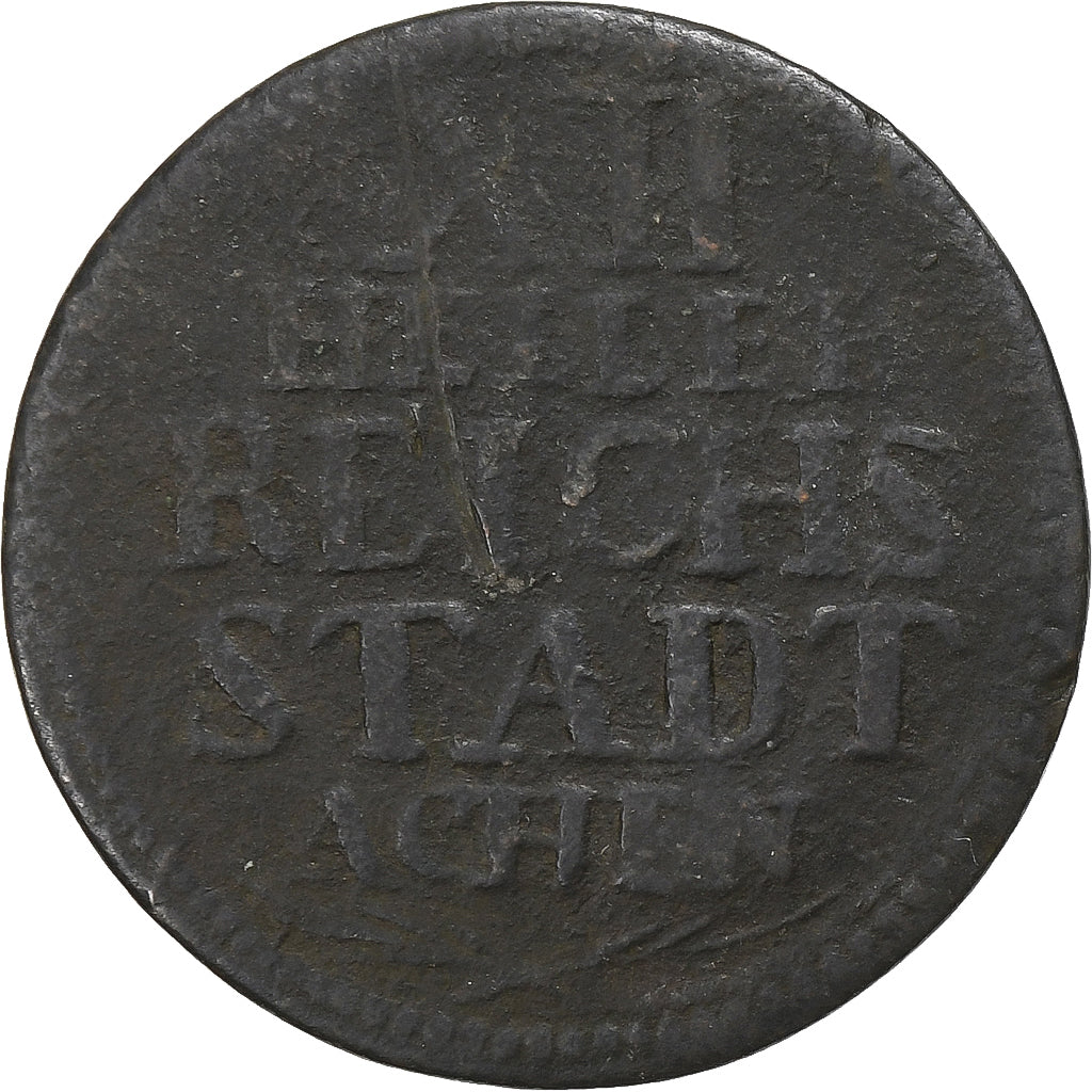 Free city of Aachen, 12 Heller, 1791, Aachen, Bronze, VF(20-25)