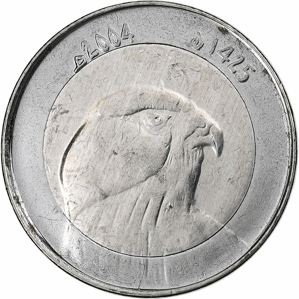 Algeria, 10 Dinars, 2004 / AH1425, Algiers, Bimetálico, MBC