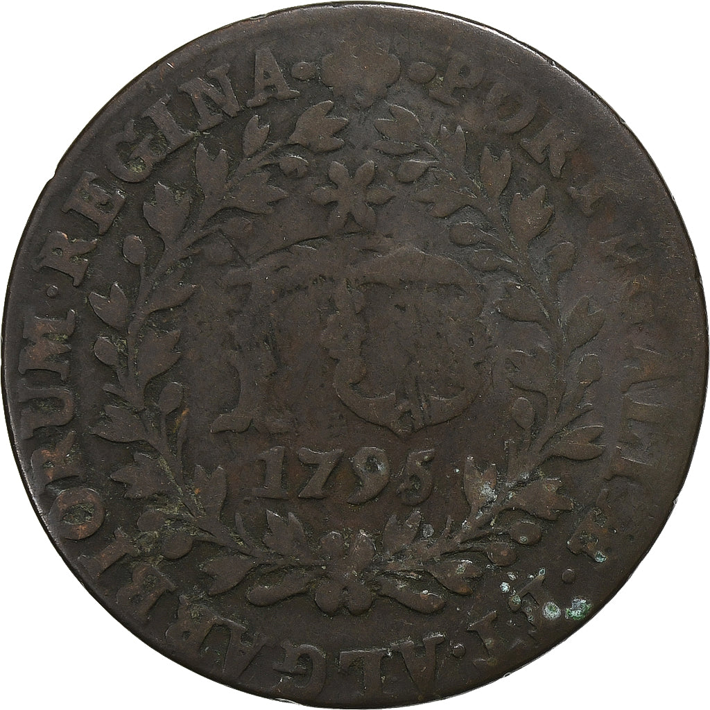 Azoren, Maria I, 10 Reis, 1795, Lisbon, Koper, ZG+