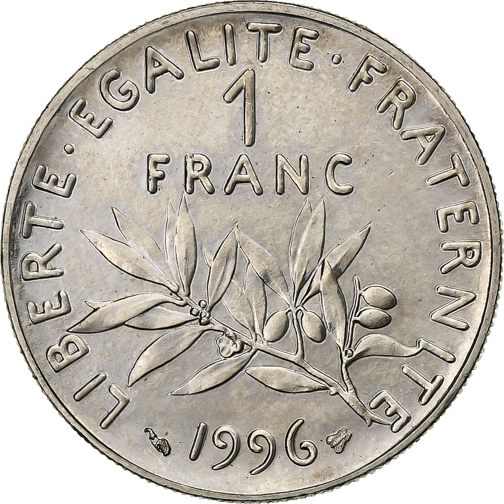 Francia, 1 Franc, Semeuse, 1996, MDP, BU, Nichel, SPL-, Gadoury:474
