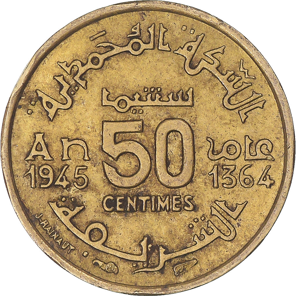 Moneta, Maroko, 50 Centimes, 1945