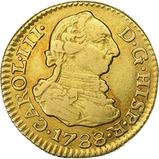 España, Charles III, 1/2 Escudo, 1788, Seville, Oro, BC+, KM:425