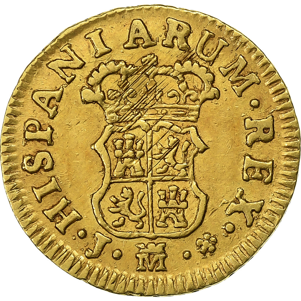 Espanha, Ferdinand VI, 1/2 Escudo, 1759, Madrid, Dourado, VF(30-35), KM:378