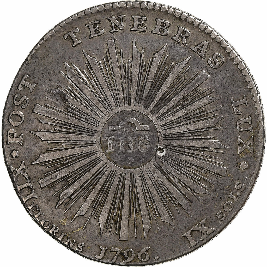 Canton of Geneva, Thaler, 1796, Geneva, Plata, BC+, KM:112