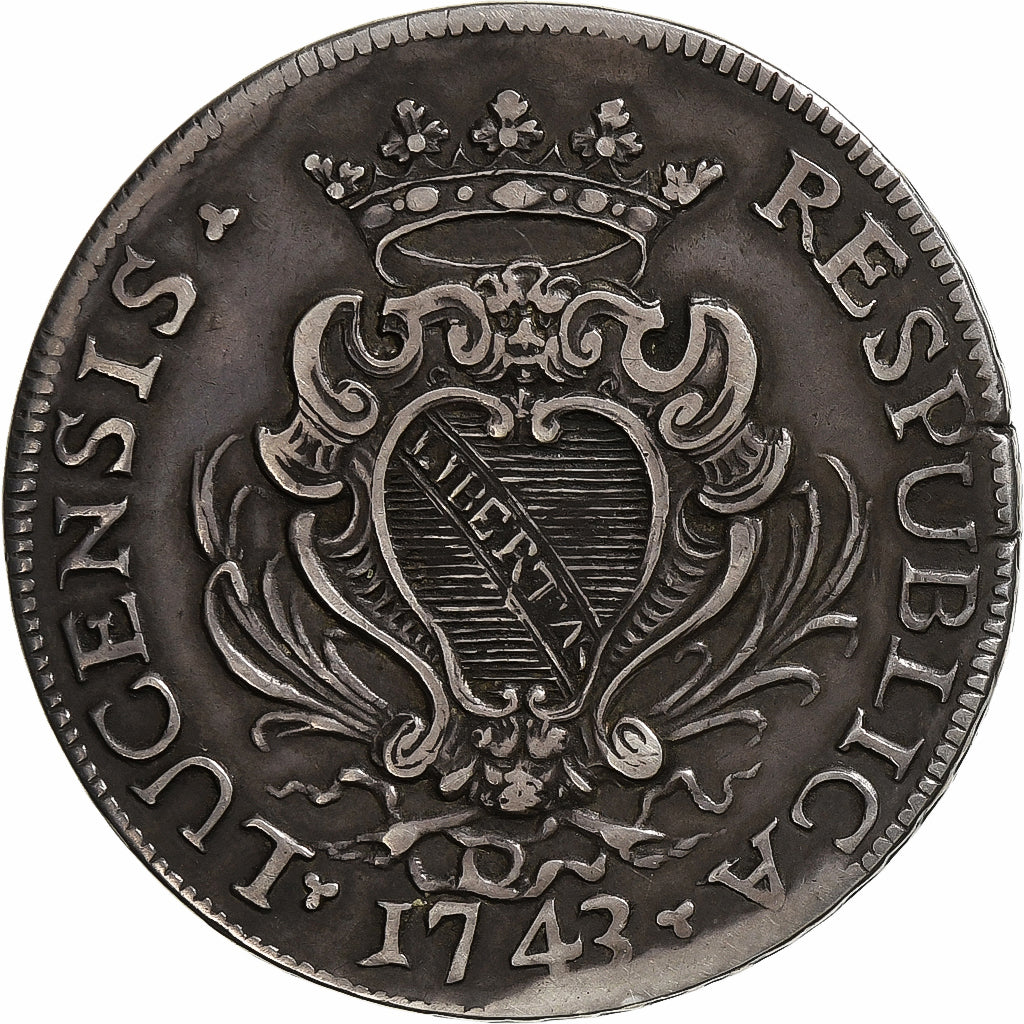 Republic of Lucca, Scudo, 1743, Lucca, Prata, VF(20-25), KM:53