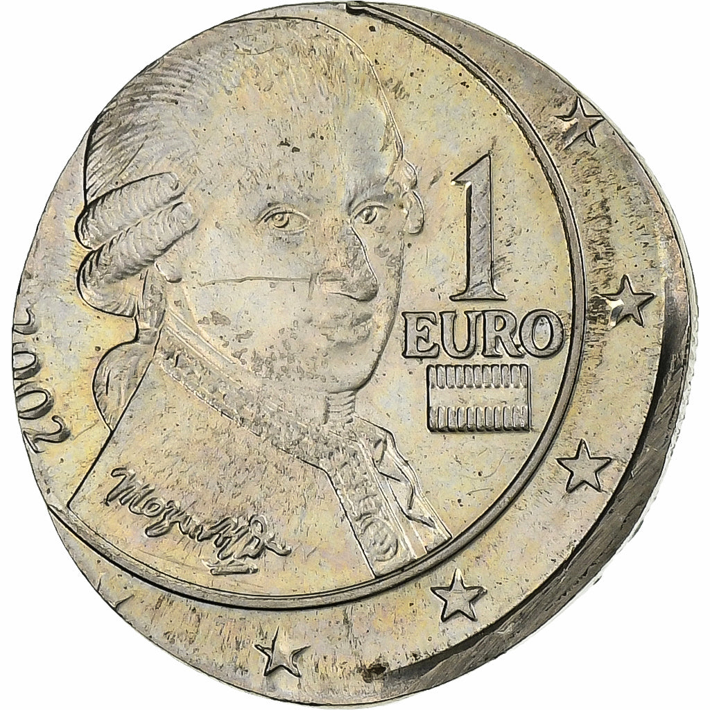 Austria, 1 Euro, Strike error, 2002, Vienna, Copper-Nickel Clad Nickel