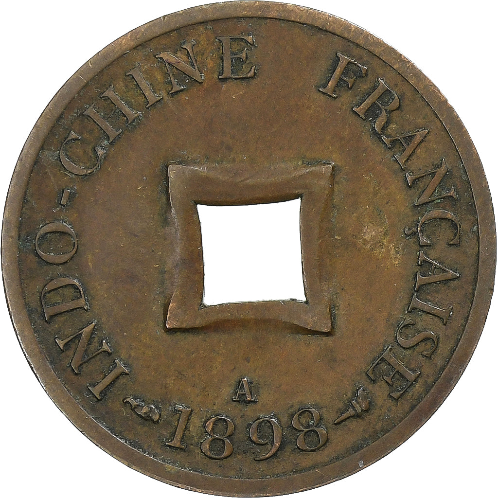 Francuskie Indochiny, Sapèque, 1898, Paris, Brązowy, VF(30-35)