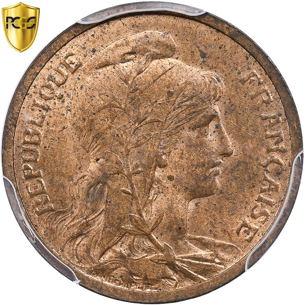 France, 1 Centime, Daniel-Dupuis, 1900, Paris, Bronze, PCGS, MS64RB, Gadoury:90