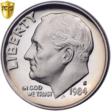 Stati Uniti, 1 Dime, Roosevelt, 1984, San Francisco, FS, Rame ricoperto in