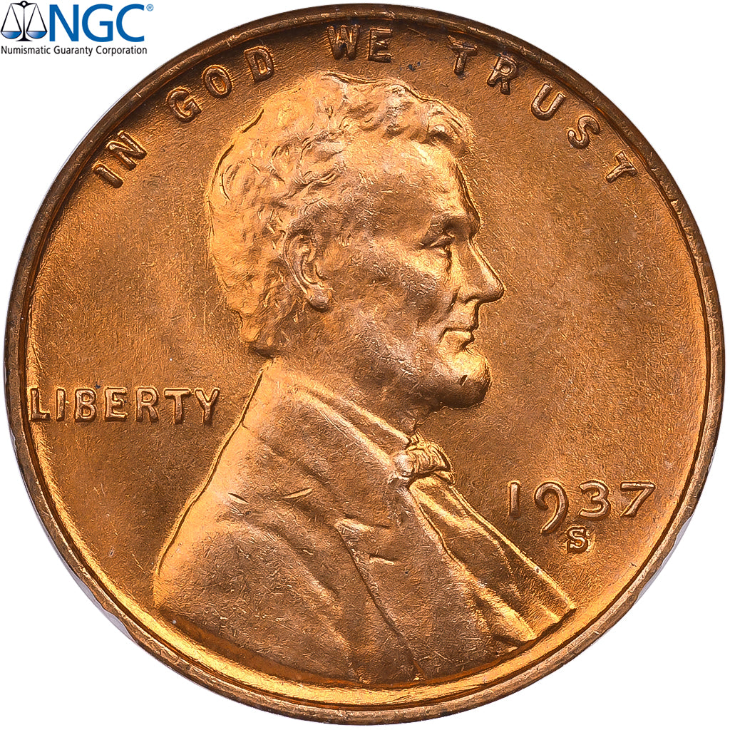 United States, Cent, Lincoln, 1937, San Francisco, Bronze, NGC, MS67RD, KM:132