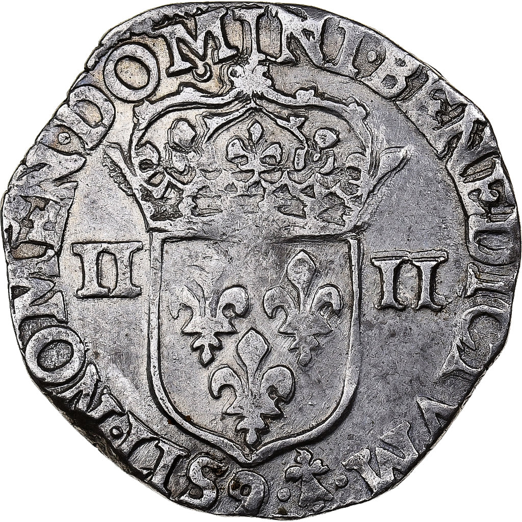 Frankrijk, Louis XIII, 1/4 Ecu à la croix fleurdelisée, 1615, Rennes, Zilver