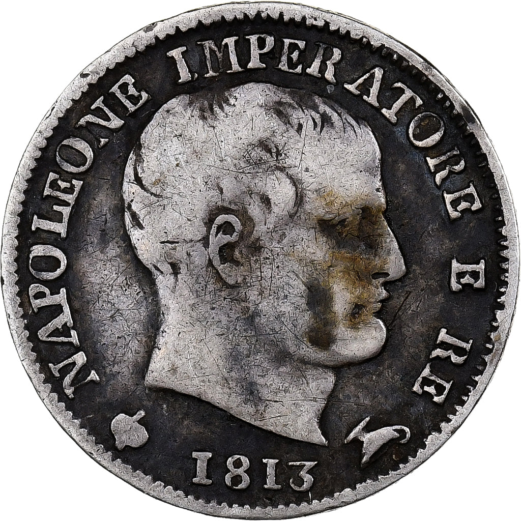 Kingdom of Italy, Napoleon I, 5 Soldi, 1813, Milan, Argento, MB
