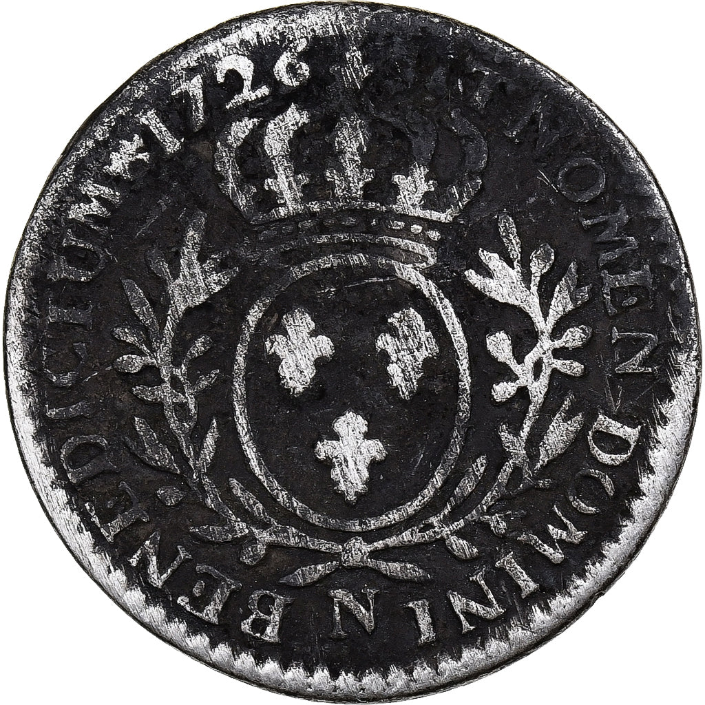 Francia, Louis XV, 1/10 Écu aux branches d'olivier, 1726, Montpellier, Plata