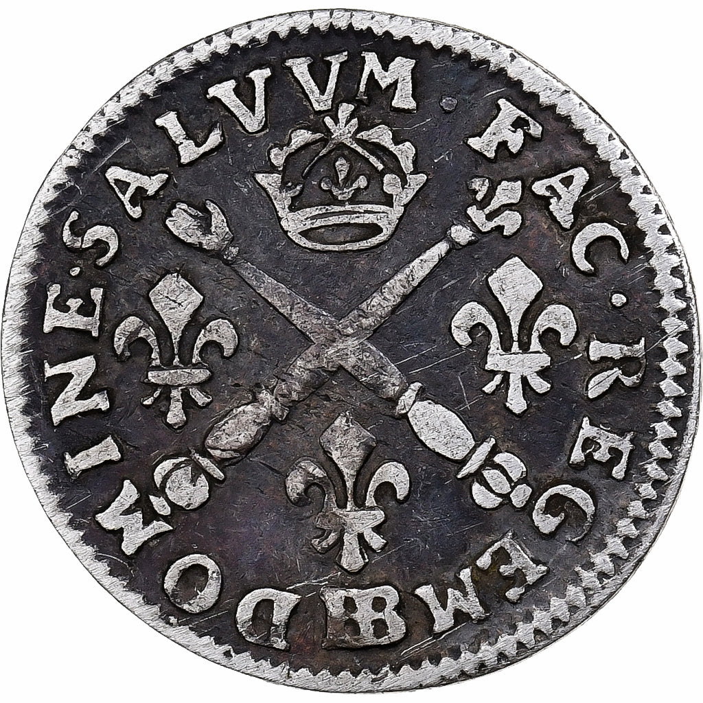 France, Louis XIV, 5 Sols aux insignes, 1703, Strasbourg, Silver, VF(20-25)