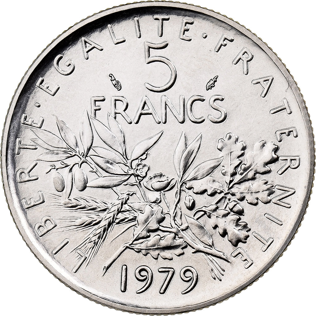 France, 5 Francs, Semeuse, 1979, MDP, série FDC, Copper-Nickel Plated Nickel