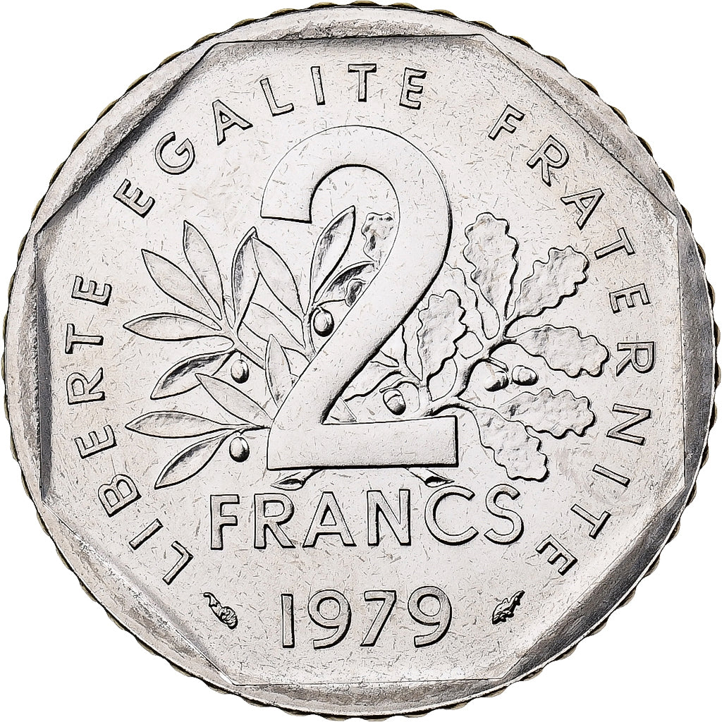Frankrijk, 2 Francs, Semeuse, 1979, MDP, série FDC, Nickel, FDC