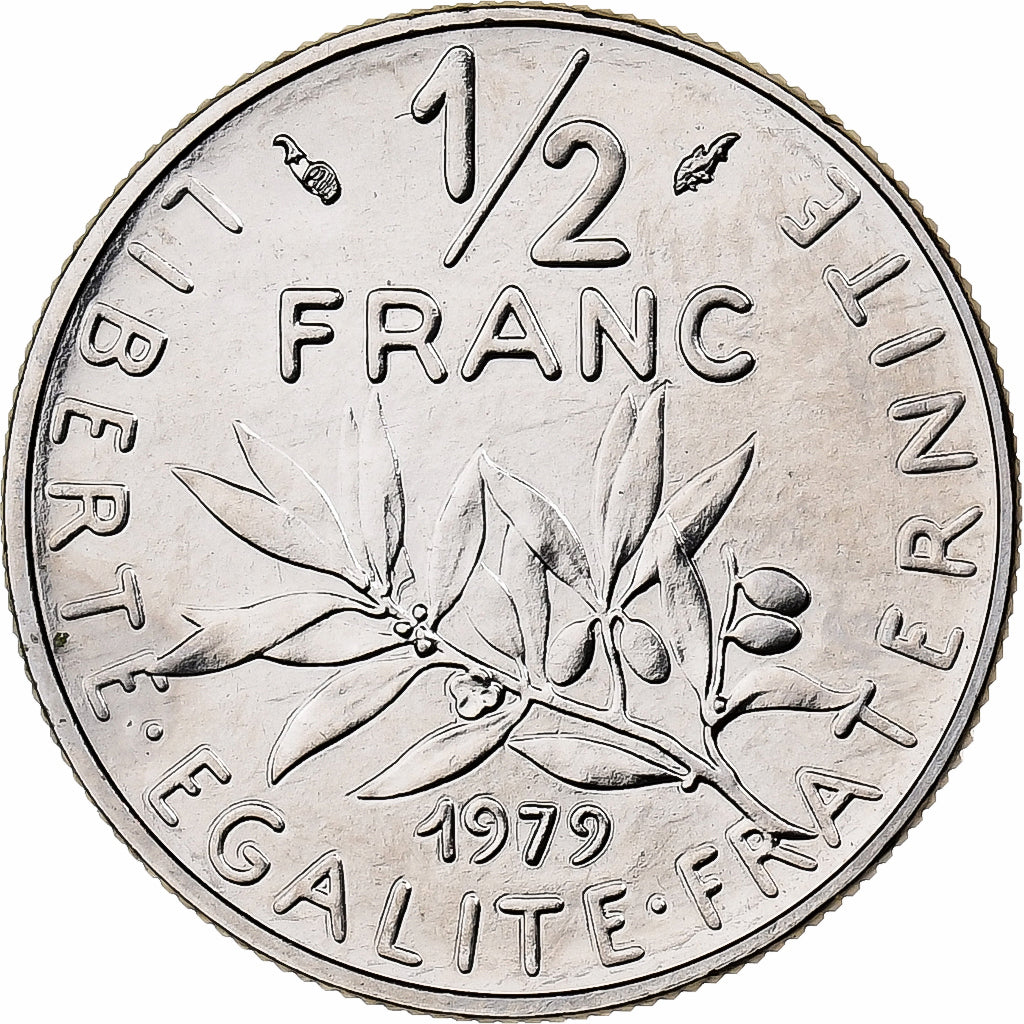 France, 1/2 Franc, Semeuse, 1979, MDP, série FDC, Nickel, FDC