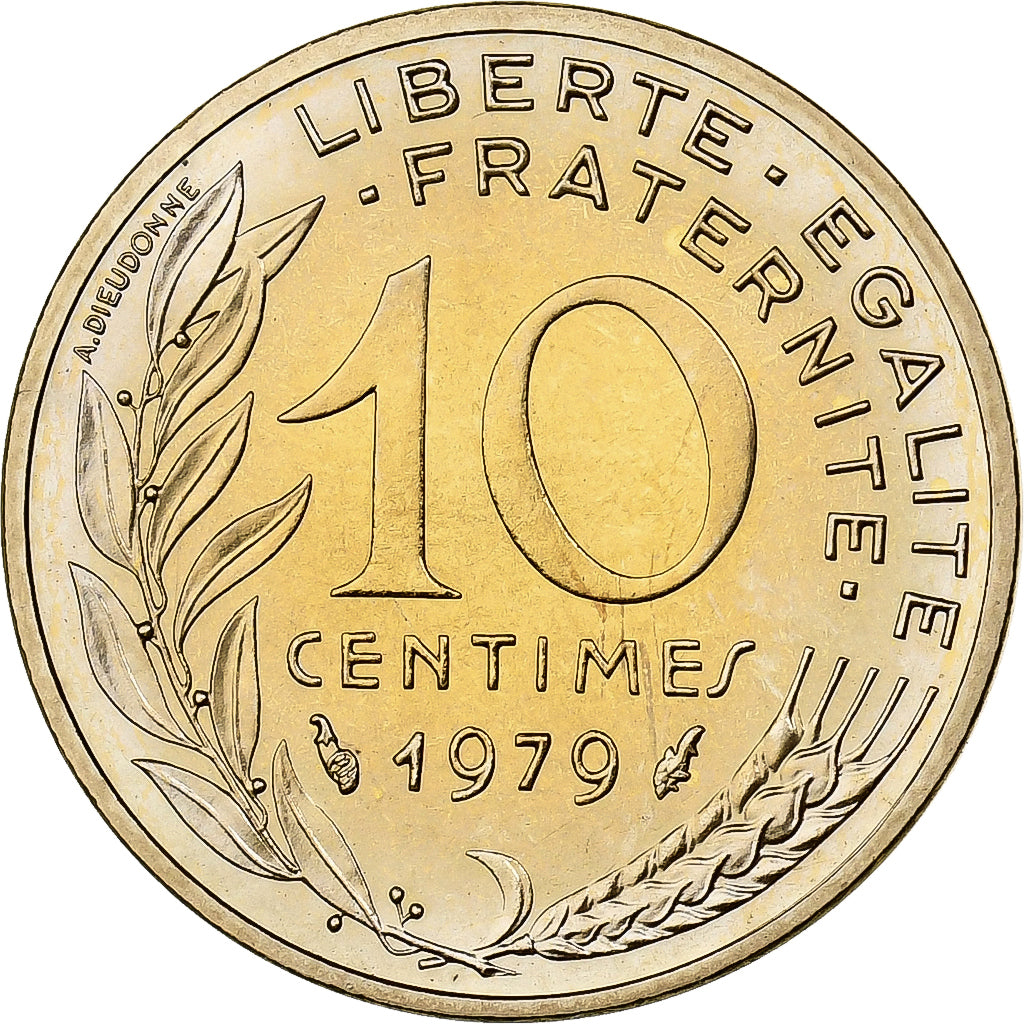France, 10 Centimes, Marianne, 1979, MDP, série FDC, Bronze-Aluminium