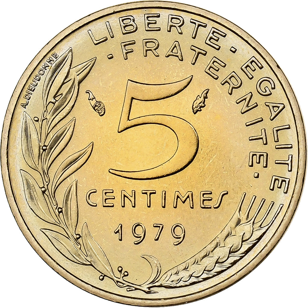 Francia, 5 Centimes, Marianne, 1979, MDP, série FDC, Bronce - aluminio, FDC
