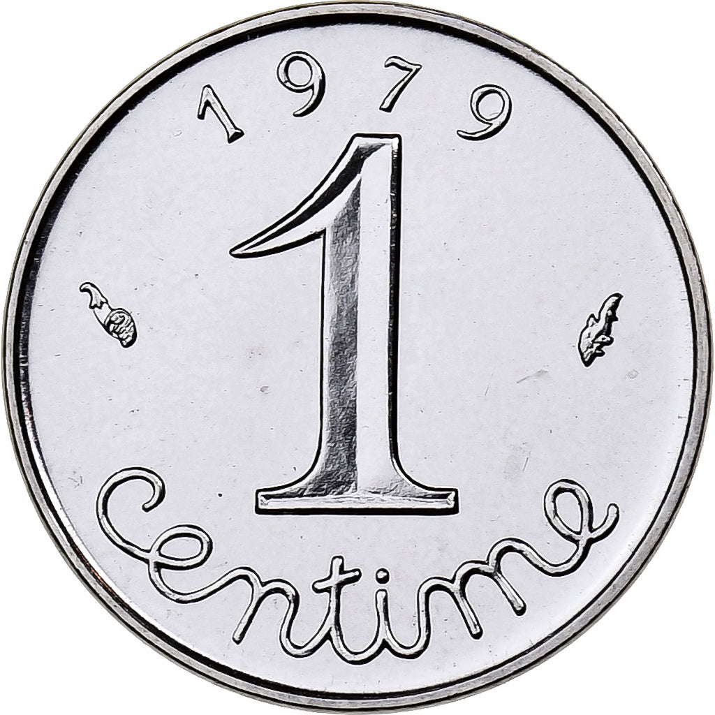 França, 1 Centime, Épi, 1979, MDP, série FDC, Aço Inoxidável, MS(65-70)