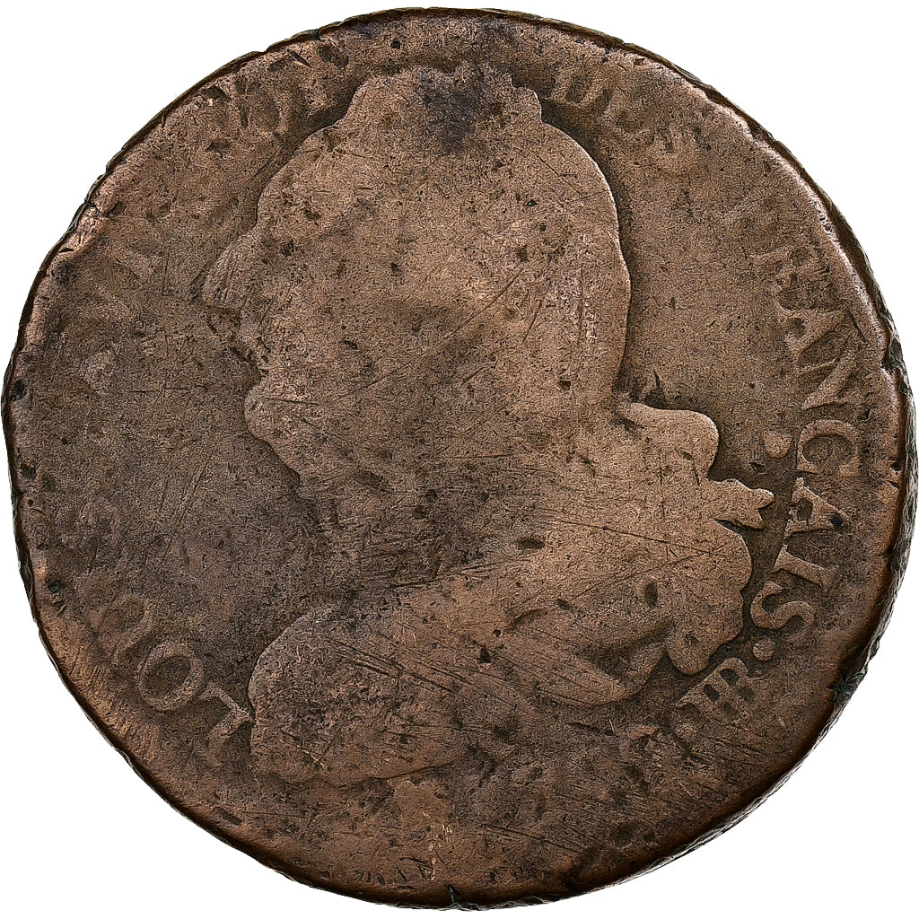 France, Louis XVI, 2 sols Français, 1792 / AN 4, Strasbourg, Métal de cloche