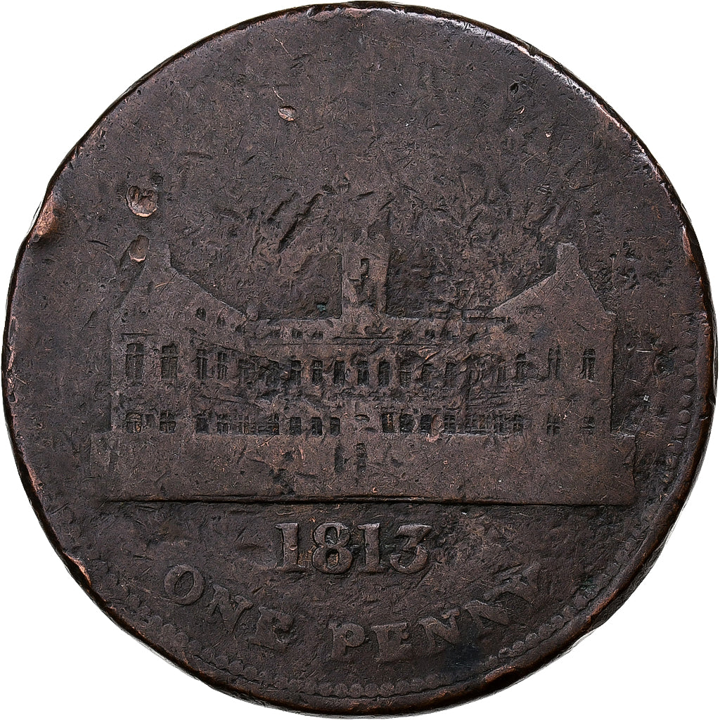 United Kingdom, 1 Penny Token, Worcestershire - Birmingham Workhouse, 1813