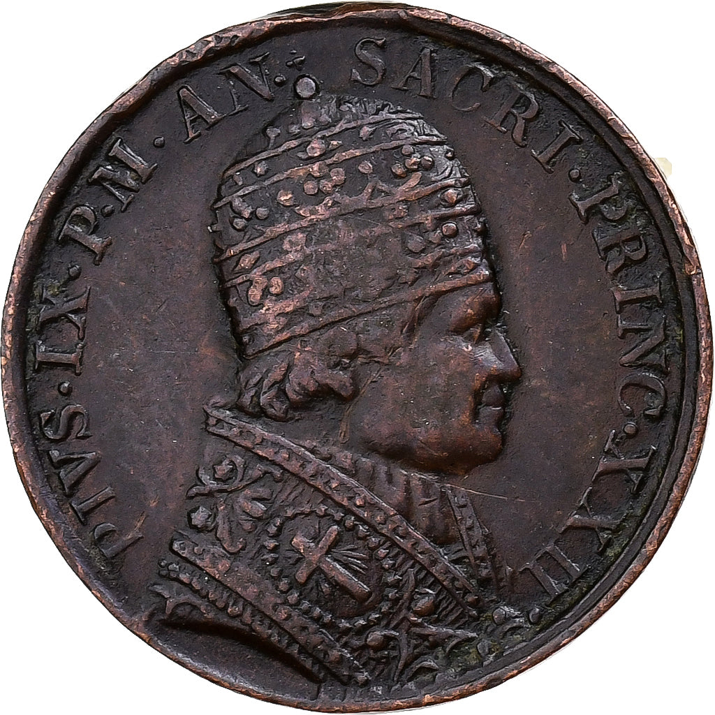 Papal States, medalha, Pie IX, 18ème Centenaire du Martyre de Saint Pierre et